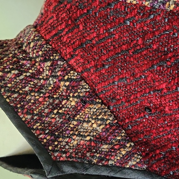 Laura Fisher Bonvallet Chenille Jacket Deep Red Jacket Size M - Picture 4 of 12